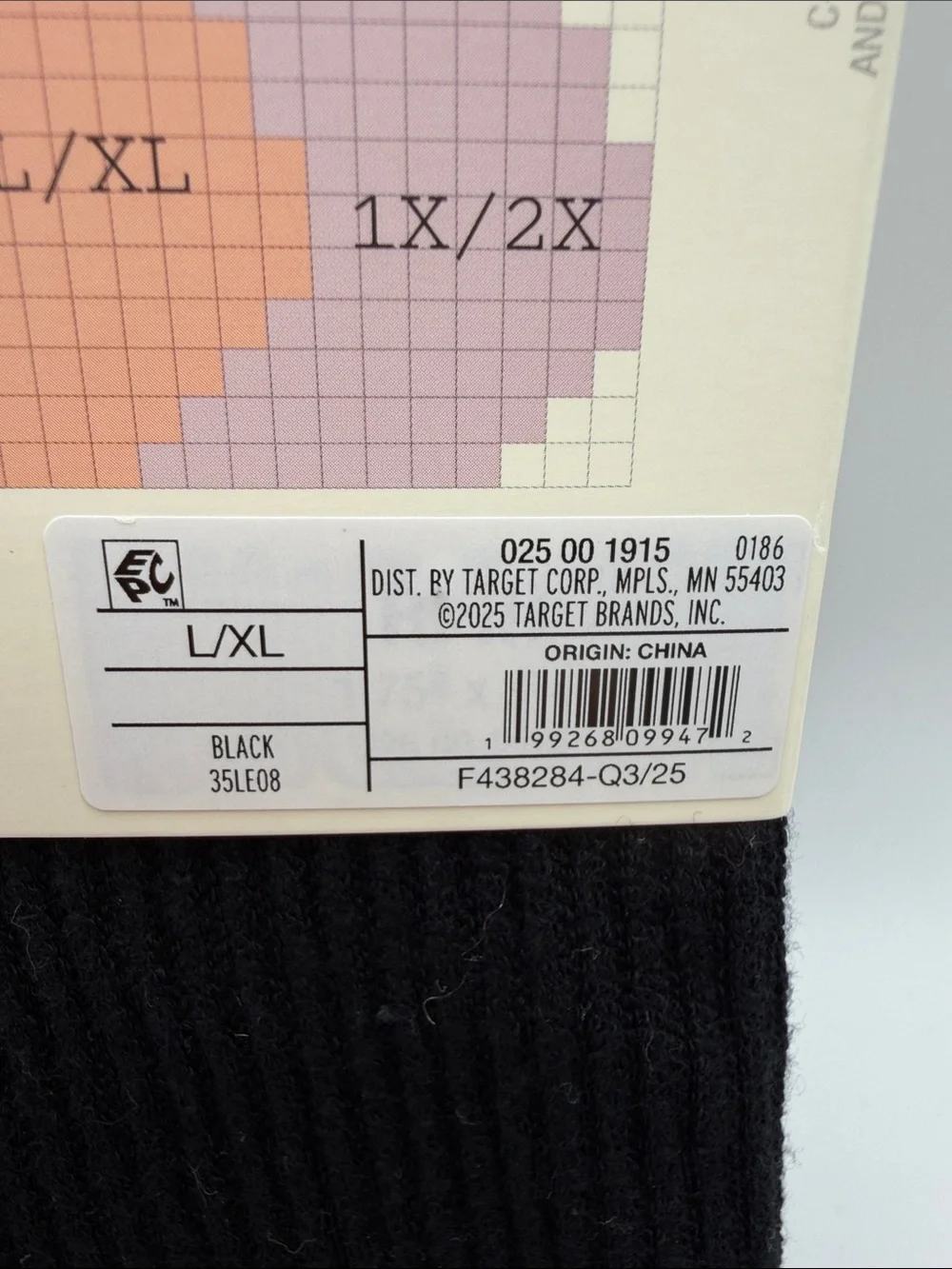 a new day Black Ribbed Sweater Tights